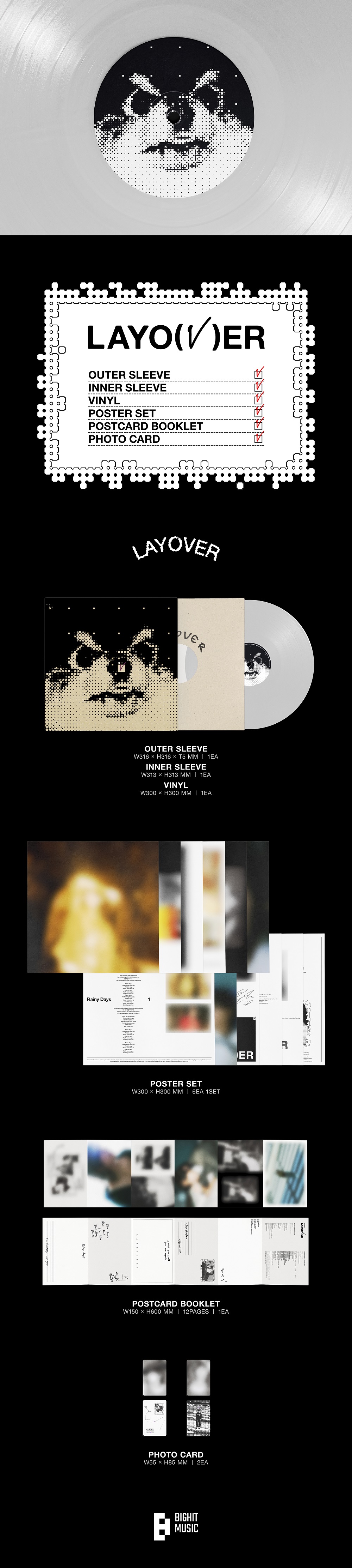 【新品未開封】BTS V 'Layover' アナログ盤　レコード BTS V [LAYOVER] Album LP Ver/Vinyl+6 Poster+Booklet+2 Photo Card+